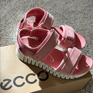 Ecco Sandals in Pink with White Soles